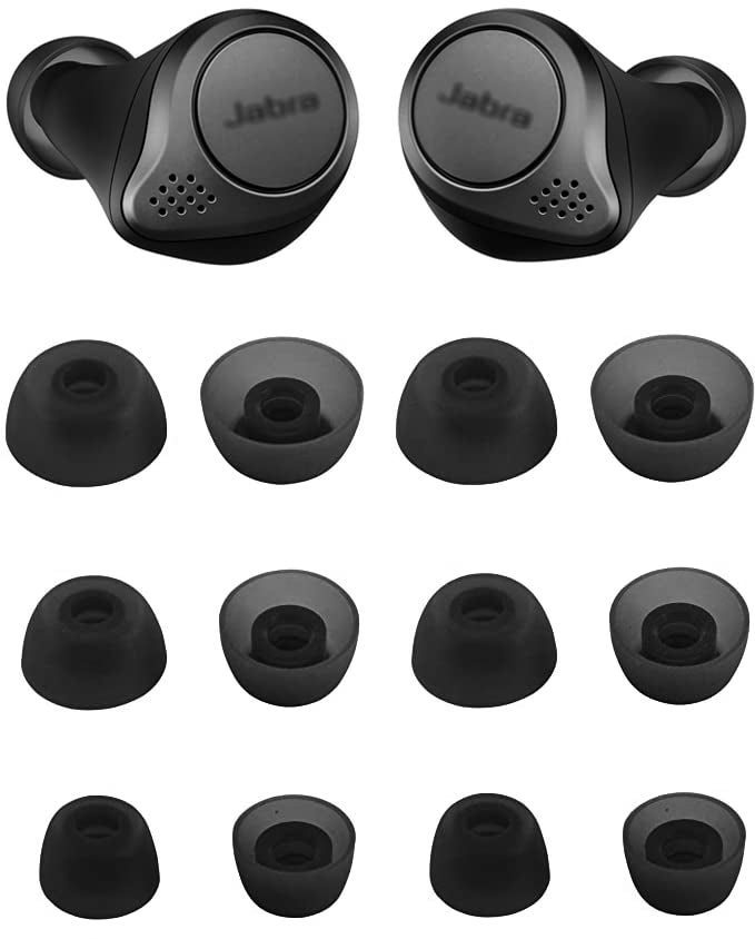 ALXCD رؤوس أذن ALXCD لسماعة Jabra Elite 65t، 6 أزواج من رؤوس الأذن السيليكونية البديلة، تناسب Jabra Elite Active 65t، S/M/L - Image 1